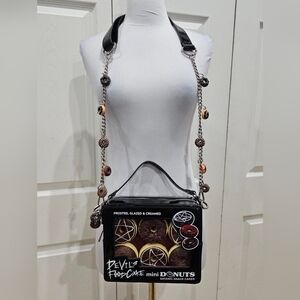 Unique Goth Pentagram Pentacle Devil's Food Cake Black Mini Donut Box Bag Purse